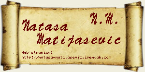 Nataša Matijašević vizit kartica